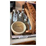 Salt and pepper shakers and baskets