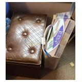 Ottoman w/storage,  peel and stick tile