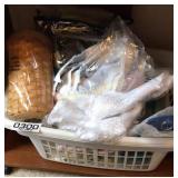 Basket with contents and cart (NOT ITEMS ON TOP)