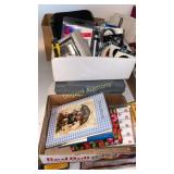 Notebooks, storage container, labels