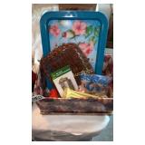 Thermometer, basket, and TV tray