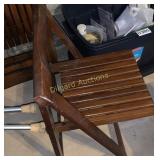 Four wooden folding chairs