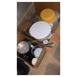 Misc pans, containers, water bottles