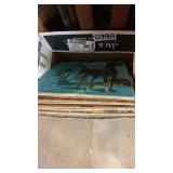 Misc records and mini wooden table