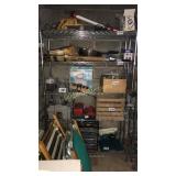 Five shelf metal shelving unit, NO CONTENTS