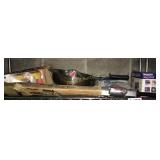 12v inflator, hedge trimmers, power washer, misc