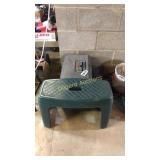 Plastic stool, Rubbermaid stool w/contents