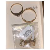 14 KT rings and 14 KT gold Nantucket baskets