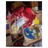 Miscellaneous linens, bows, and house tools