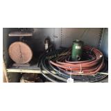 Bottle jack, air hoses, hoses,  scale
