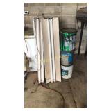 (5) fluorescent lights and (3) metal buckets