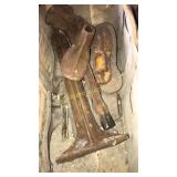 Cobbler tools, stand with shoe horns