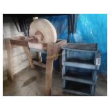 Grinding stone and plastic shelf