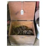 Wooden box with chains