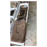 Saw, screwdrivers, mallet, misc hardware