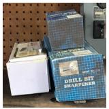 Spark plug cleaner and drill bit sharpener