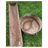 Cast iron kettle & homemade trough