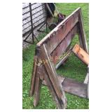 (2)  wooden saw horses (only)