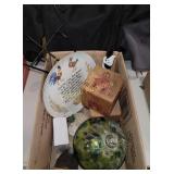 Wood blocks, glass ball, plate and more