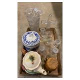 Candle holders, vase, glass jar, tea pot