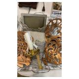 Wired basket, animal wall decor, electric candle,