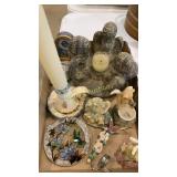 Candles, stained glass picture, ornament, clock