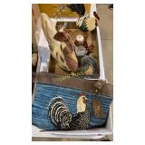 Chicken purse, decorative chickens