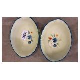 Floral serving dishes