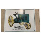 John Deere tractor metal sign