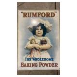 Rumford baking powder art metal sign