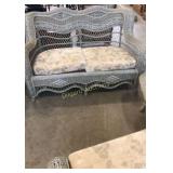 8 piece wicker outdoor living set. Includes love