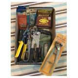 Razor knife, side tile nipper, staple gun staples