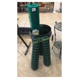 Rubbermaid trash can, five roles of boarder fence