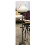 Floor Lamp with hand painted glass shade