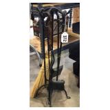 Fireplace utensils holder, brushes, shovel, and