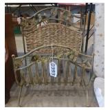 Metal/wicker magazine rack