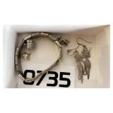 Sterling bracelet & earrings