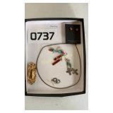 Sterling earrings & pin