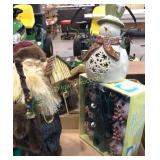 Santa, snowman, and snowman lights