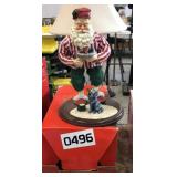 Father Christmas Santa feeding dog