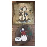 Slate Santa sign and slate snowman sign
