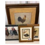 Framed rooster images