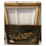 Empty picture frame and fruit picture