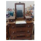 Antique Marble insert wood Victorian dresser