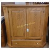Amish Oak corner cabinet