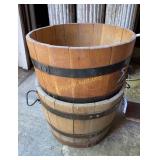 2 half barrel planters