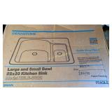 Large and Small bowl 22x33 kitchen sink