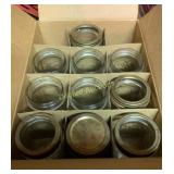 Canning jars and metal serving plates
