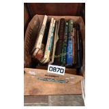 Misc books, golf, football and food