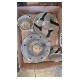 Misc glassware and candle set